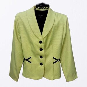 VTG Green Blazer with Navy Accents Suit Jacket. 12P